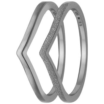 Model 2.21.A-49, to enkelte ringe i elegant design og med blank og mat overflade hos Guldsmykket.dk